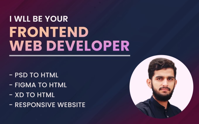 Be your frontend developer in html, css, javascript, react by Ubaid186 ...