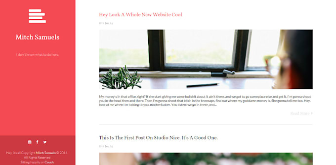 design and code a blog website