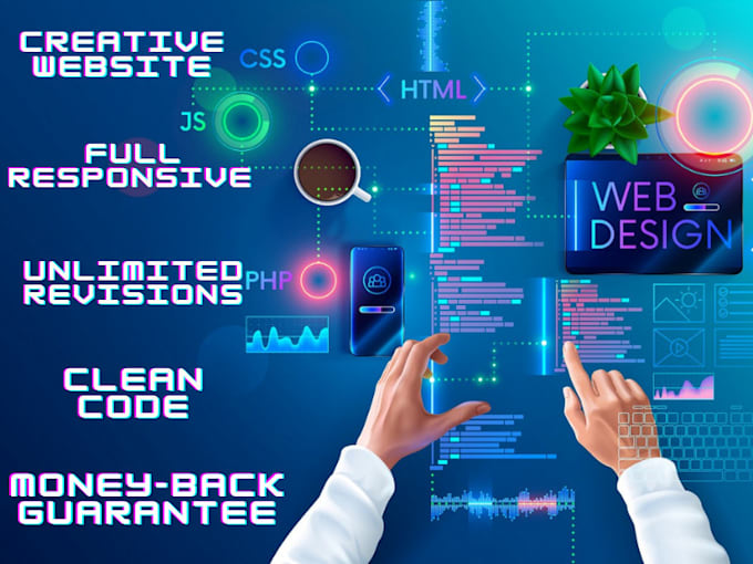 Design a full responsive website with html, css and javascript by ...