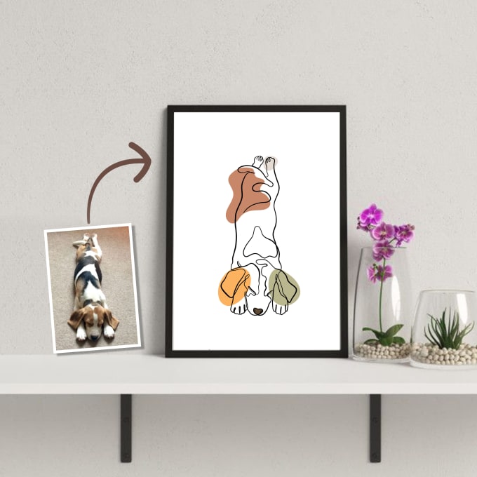 Draw continuous one line art illustration of your pet portrait by ...