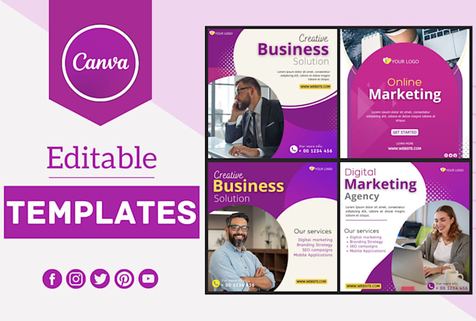 create social media posts , canva templates for your brand