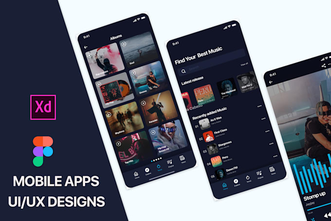 design a unique mobile app ui ux design in figma or adobe xd