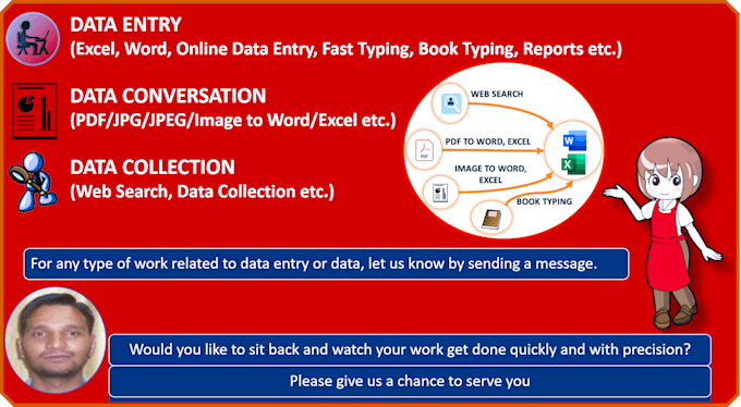 do excel, word, data convert data, clean data