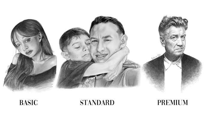 create a realistic pencil portrait drawing from your photo