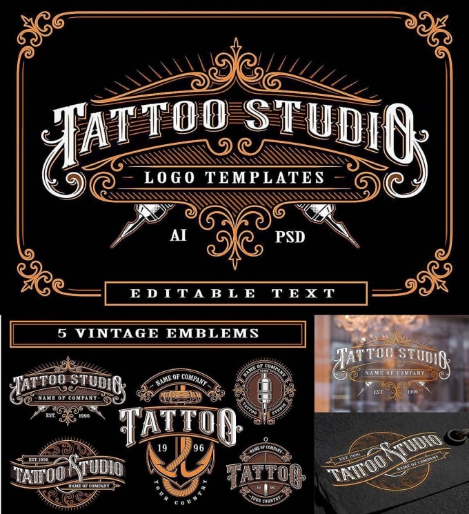 Do luxury tattoo logo with your company by Gloria_orteg | Fiverr