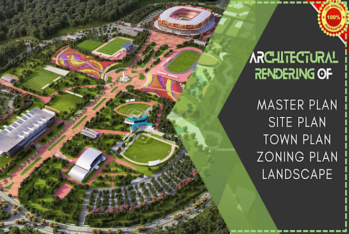 draw and render master, site and town plans for flyer brochures