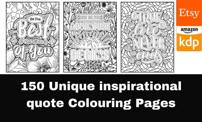 Deliver 150 motivational quotes coloring pages by Oscarkriinen | Fiverr