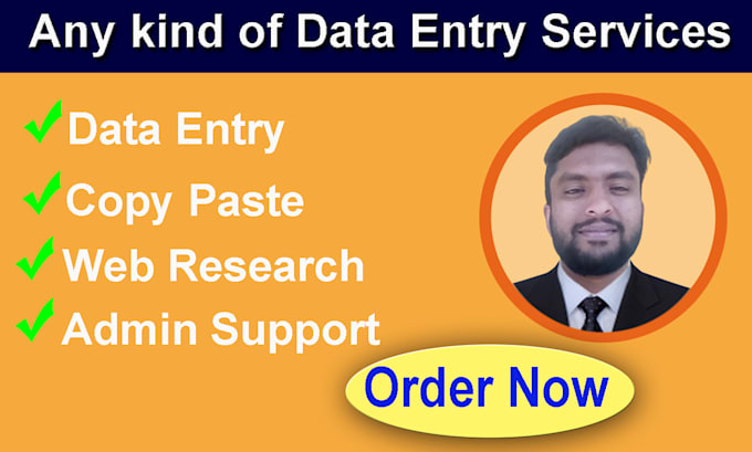data entry ,web research ,copy past , typing work