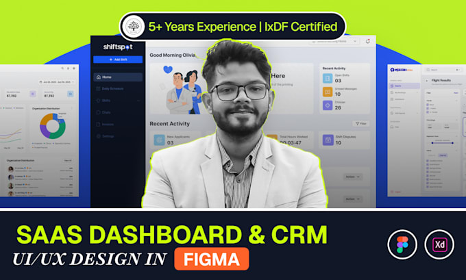 design modern saas dashboard, CRM, and web app UI UX in figma