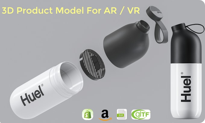 make 3d product models for your shopify store, web, ar VR gltf, glb, usdz