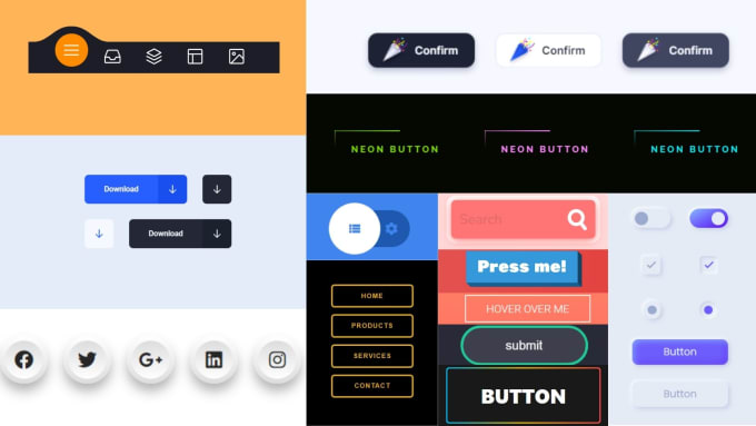 Create custom buttons with html,css,javascript and bootstrap by Hamza ...