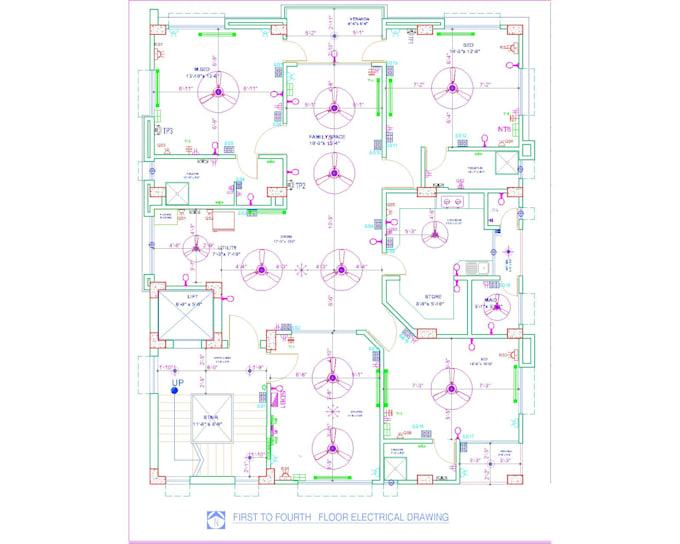 Draw professional lighting drawings and schematic diagram of electrical