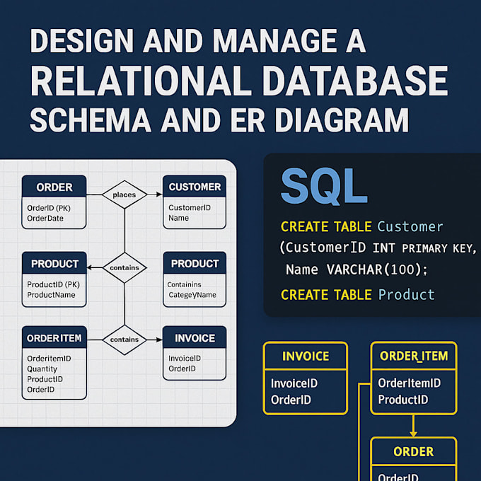 design and manage a relational database schema and er diagram