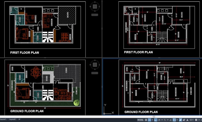 Create autocad 2d floor plan and elevation from hand sketch by ...