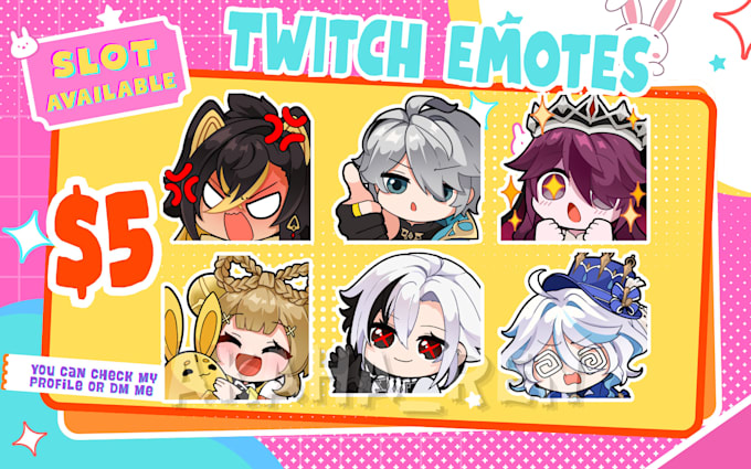 draw custom twitch emotes, kick emotes, discord emoji, badges in 24h delivery