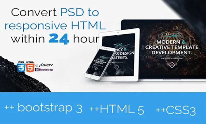 Convert psd to html, css, bootstrap 5 fully responsive by Anees_sohail ...