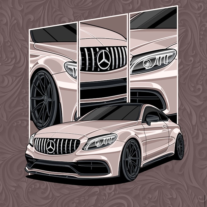 draw you car into vector illustration