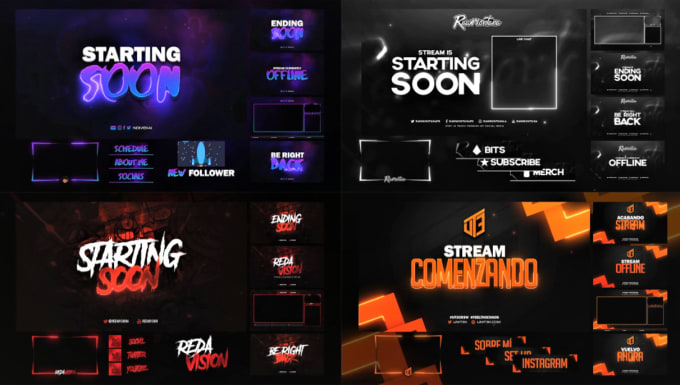Design custom animated twitch stream overlays and panels by Giobal_creation  | Fiverr