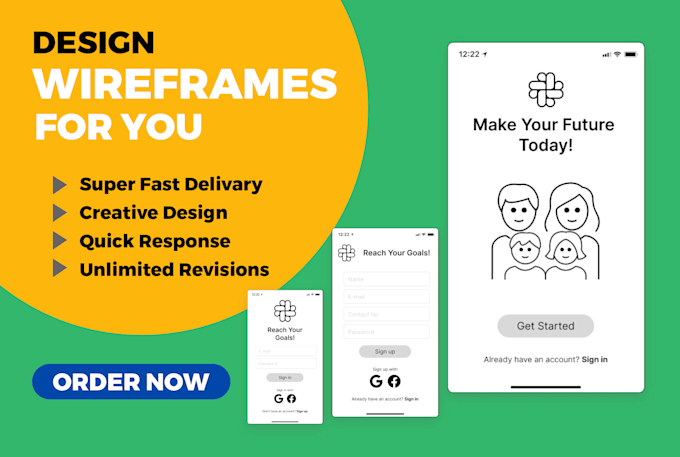 design wireframe of your mobile app or website