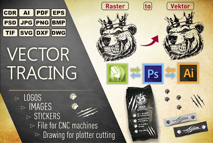 Manual vector redraw, vector tracing, vectorize an image by Mgaline ...