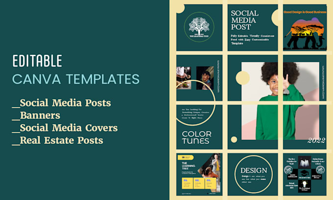 design editable canva templates for your social media posts