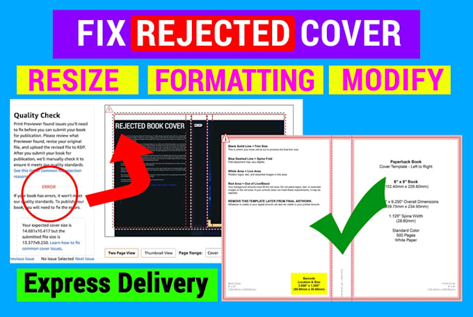 do format the manuscript, fix the error in the manuscript for KDP