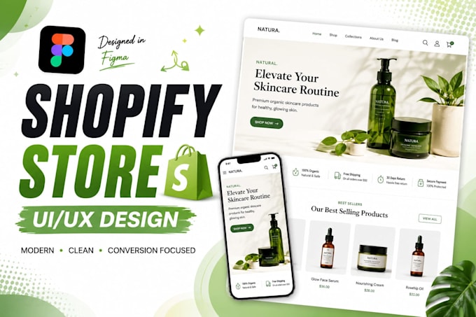 design UI UX shopify ecommerce store and product page design using figma