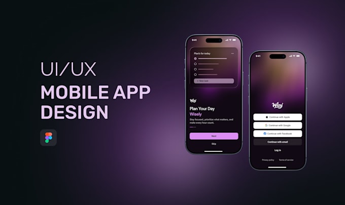 create a modern ios app UI UX in figma