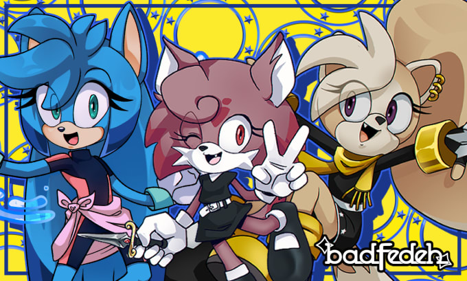 Draw a sonic style character by Badfedeh