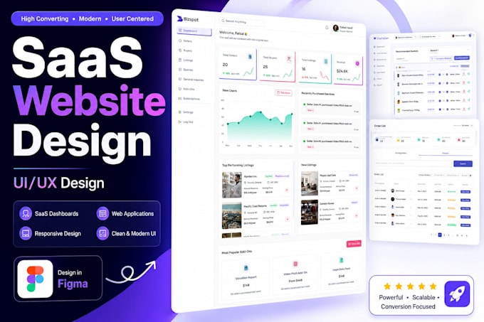 design saas UI UX, saas dashboard uiux and mobile app in figma