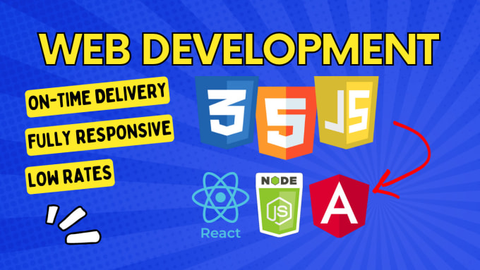 Develop responsive website with html css javascript bootstrap react and ...