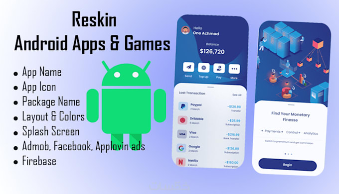 reskin, rebrand your android app or game, mobile app bug fixes and customization