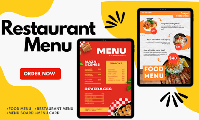 Design modern menu card and menu board by Zarawaheed79 | Fiverr