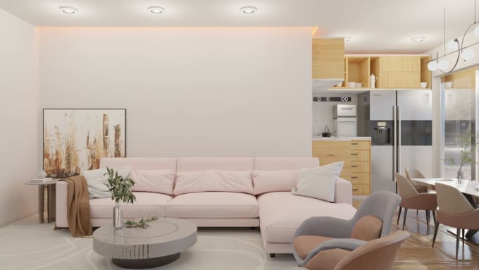 Make photorealistic interior design by Mairutensai | Fiverr