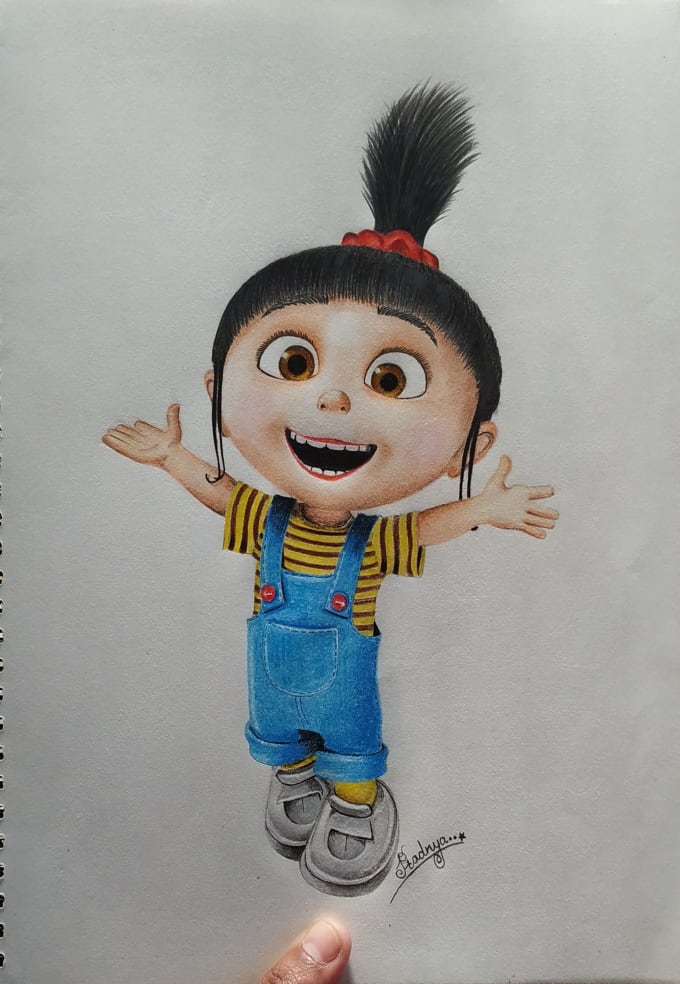 Draw cartoon and anime characters with color pencils by Pradnya_172 | Fiverr