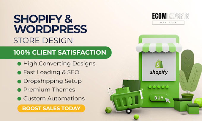 setup profitable shopify website or shopify store design
