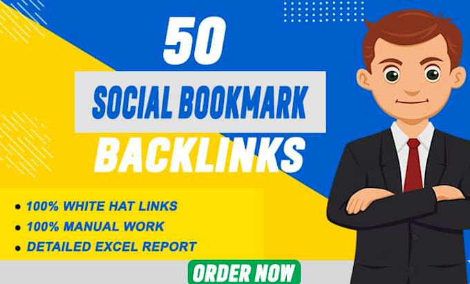 provide 50 strong social bookmark manual backlinks