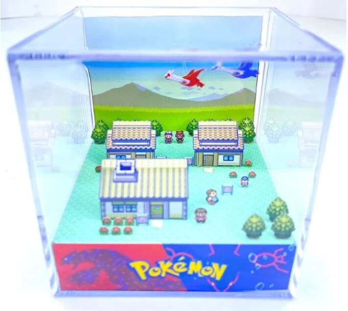 Diorama Cube PDF Template Pokémon Heartgold (Instant Download) 