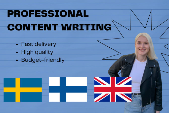 I will write website content, SEO articles, blog posts in finnish, swedish and english
