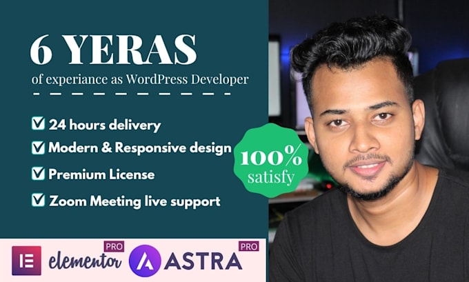 design awesome wordpress website by elementor pro, astra pro