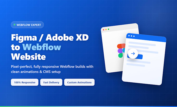convert figma or adobe xd design to responsive webflow website