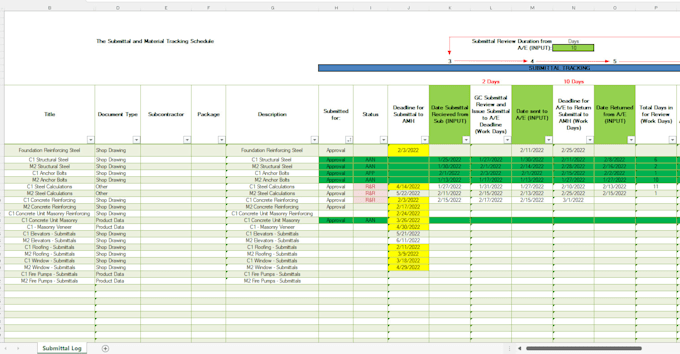 Create a submittal and material tracking log by Jspea_it | Fiverr