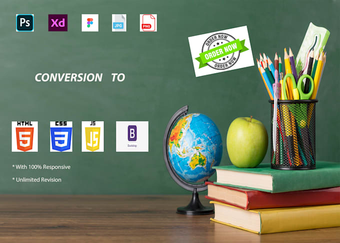 convert psd to HTML bootstrap, xd, figma to HTML CSS with responsive