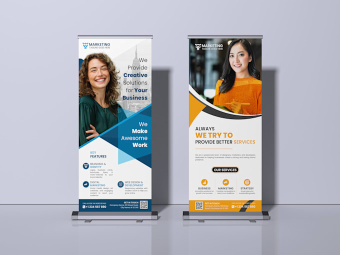 design a professional roll up banner or rack card, dl flyer