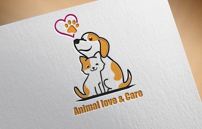 design pet, dog, cat, animal and veterinary clinic logo