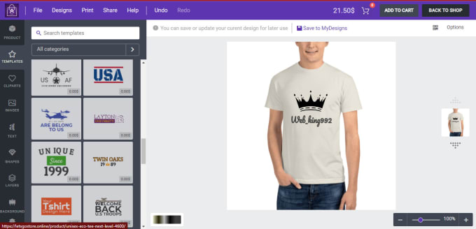 create product printing website and print on demand store using lumise