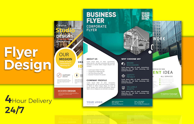 design professional real estate business corporate event food church flyer