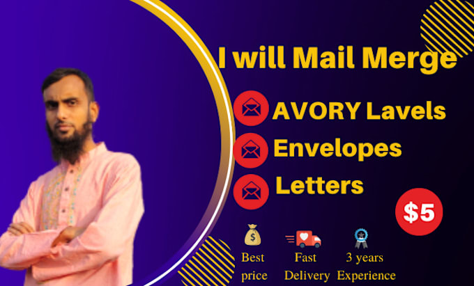Mail Merge For Avery Mailing Letters Envelopes Labels By Abdulhalimbd97 Fiverr 4894