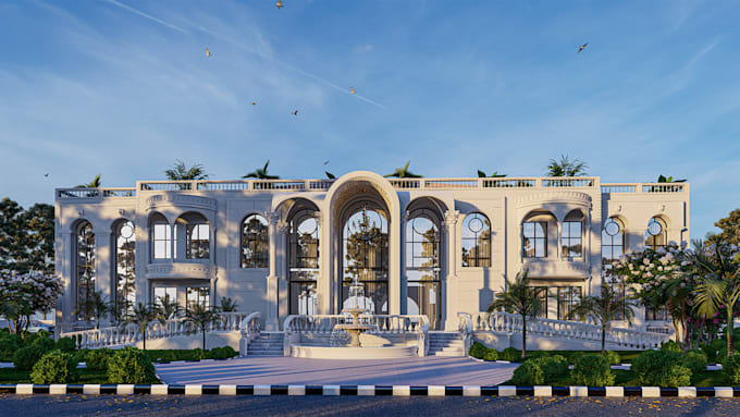 Classical Architecture Rendering Top Best Neoclassical Bungalow, Home