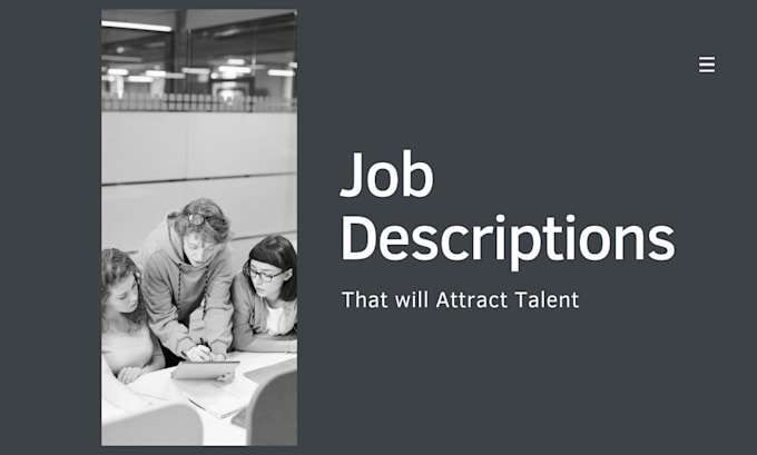 create a professional job description jd and HR policies